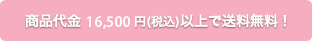 商品代金16,500円（税込）以上で送料無料！